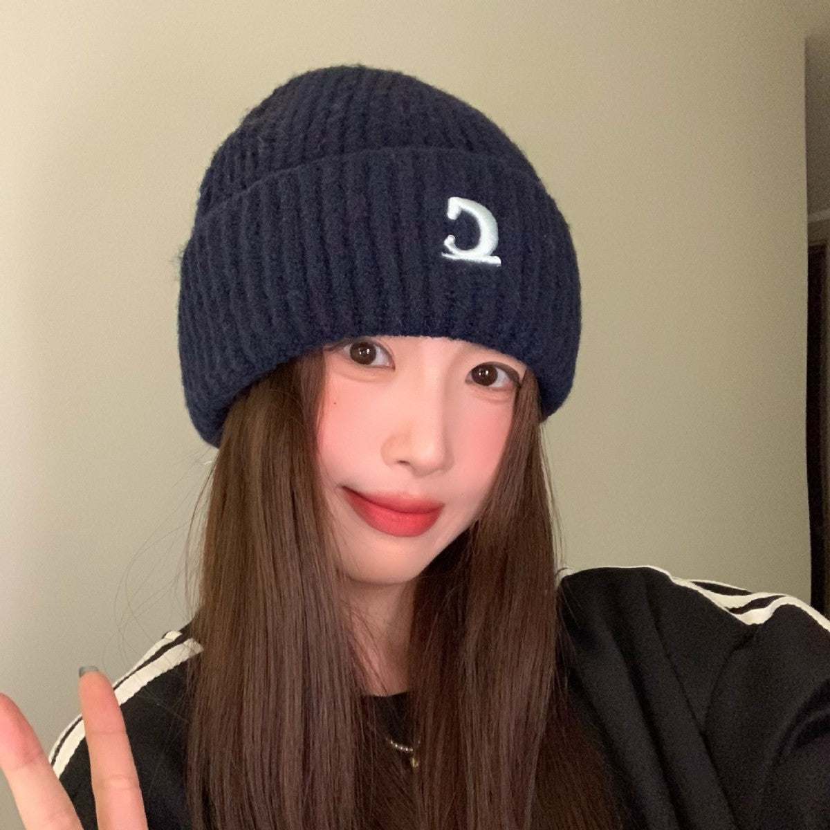 Letter C Embroidered Beanie - Modomu