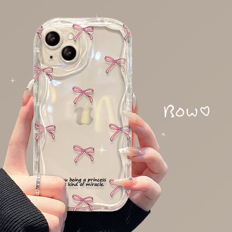 Pink Bow Clear iPhone Case