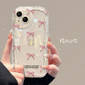 Pink Bow Clear iPhone Case
