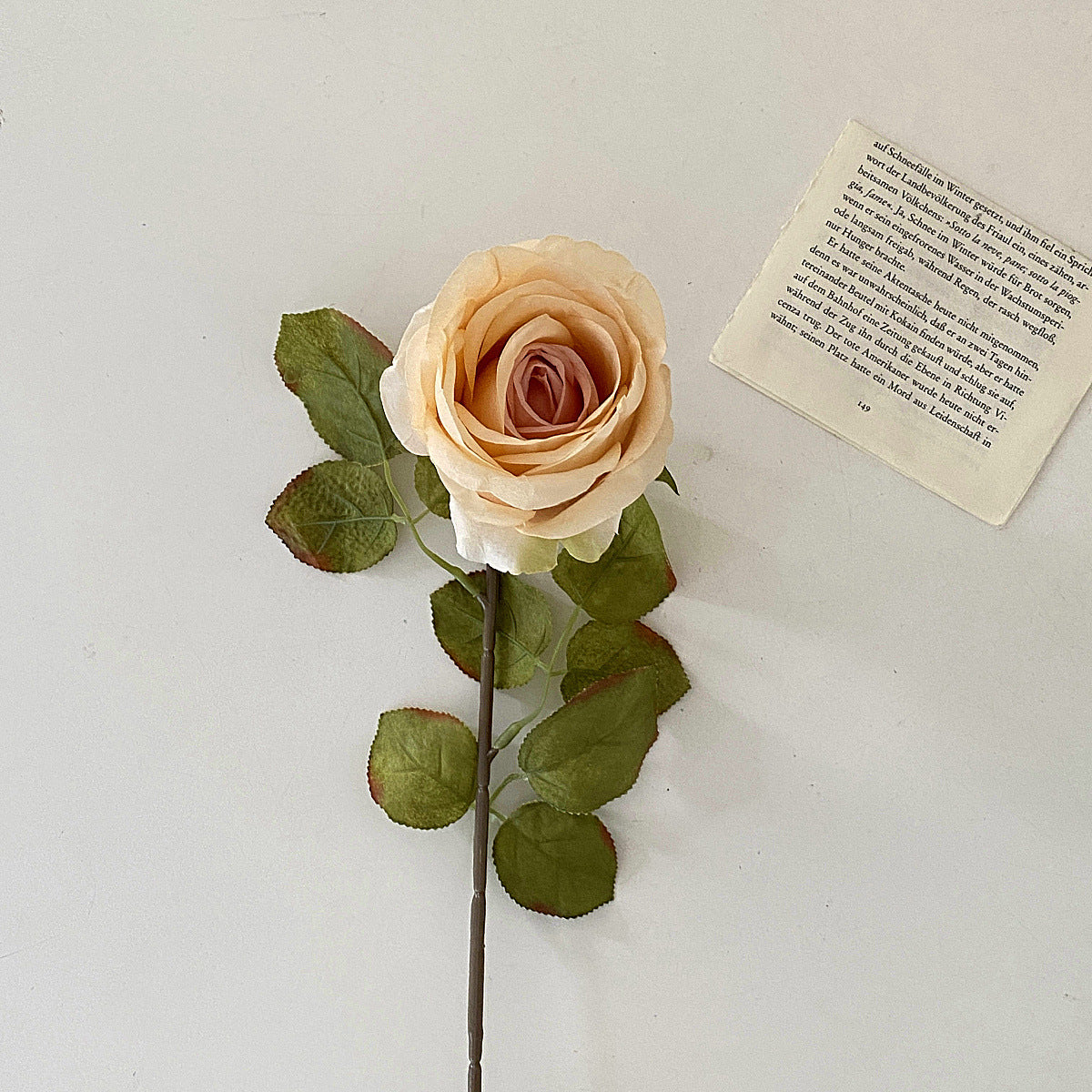 Vintage Burnt Edge Rose Stem - Modomu