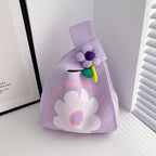 Knitted Animal Tote Bucket Bag