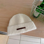 Letter Label Slouchy Beanie