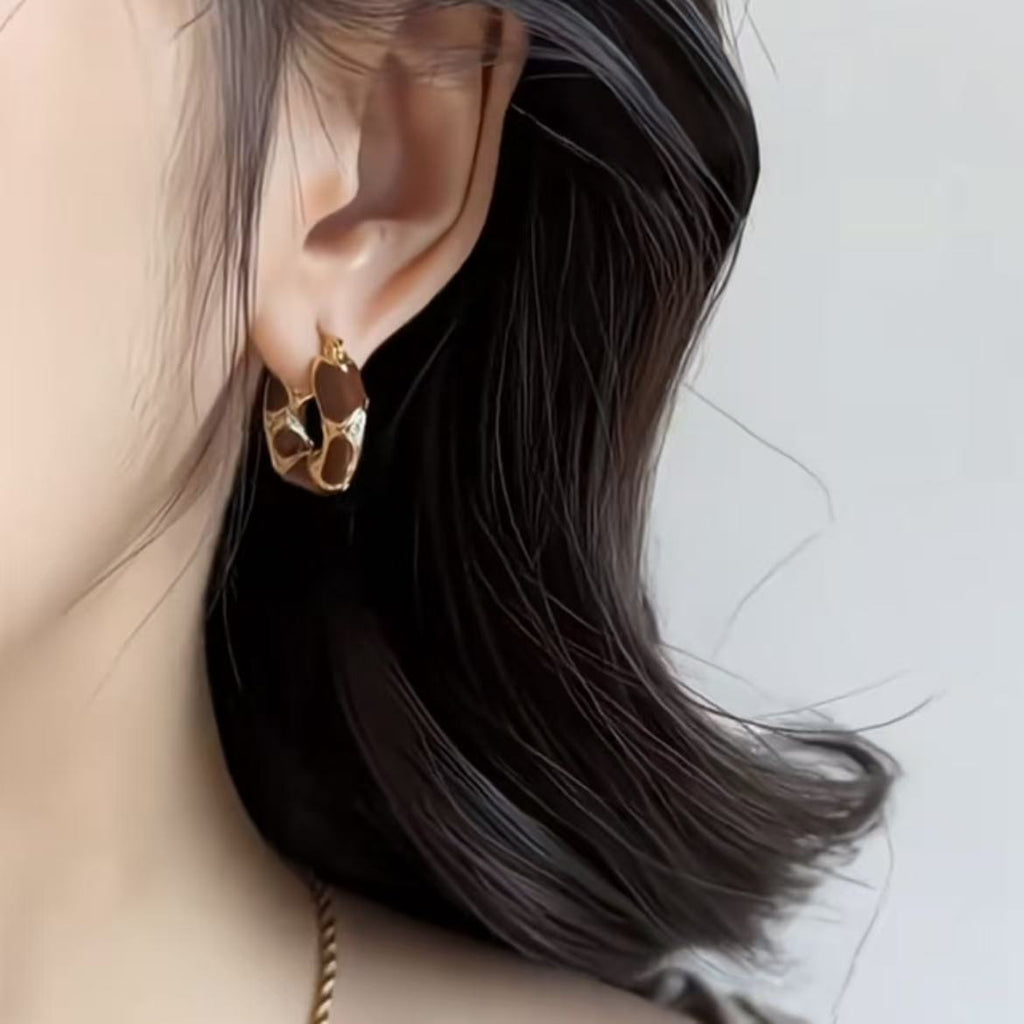 Tiger Eye Stone Hoop Earrings - Modomu