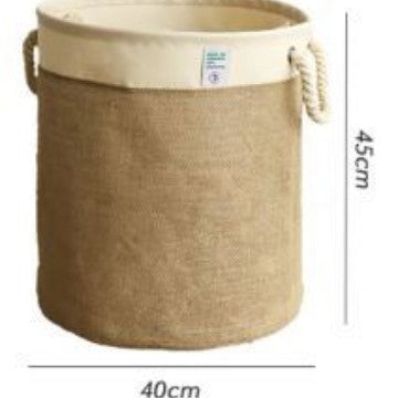 Jute Cotton Laundry Storage Basket - Modomu