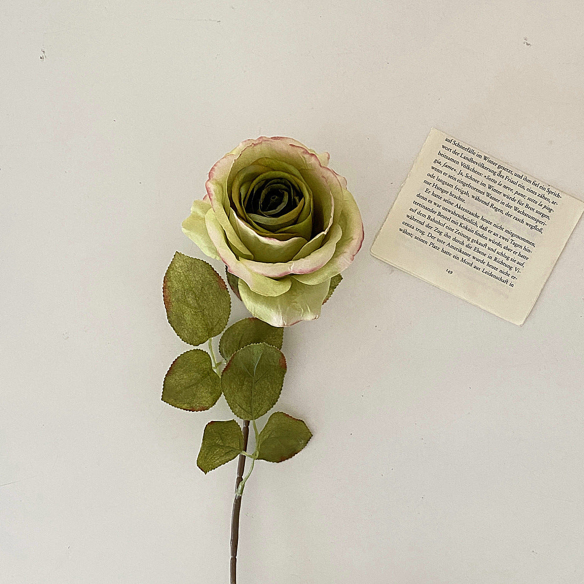 Vintage Burnt Edge Rose Stem - Modomu