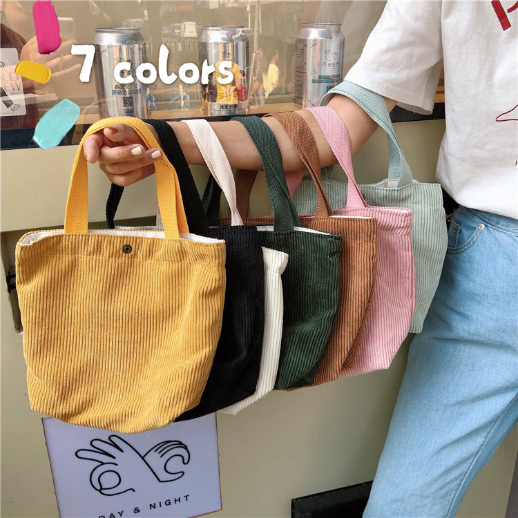 Corduroy Bento Handbag Mini - Modomu