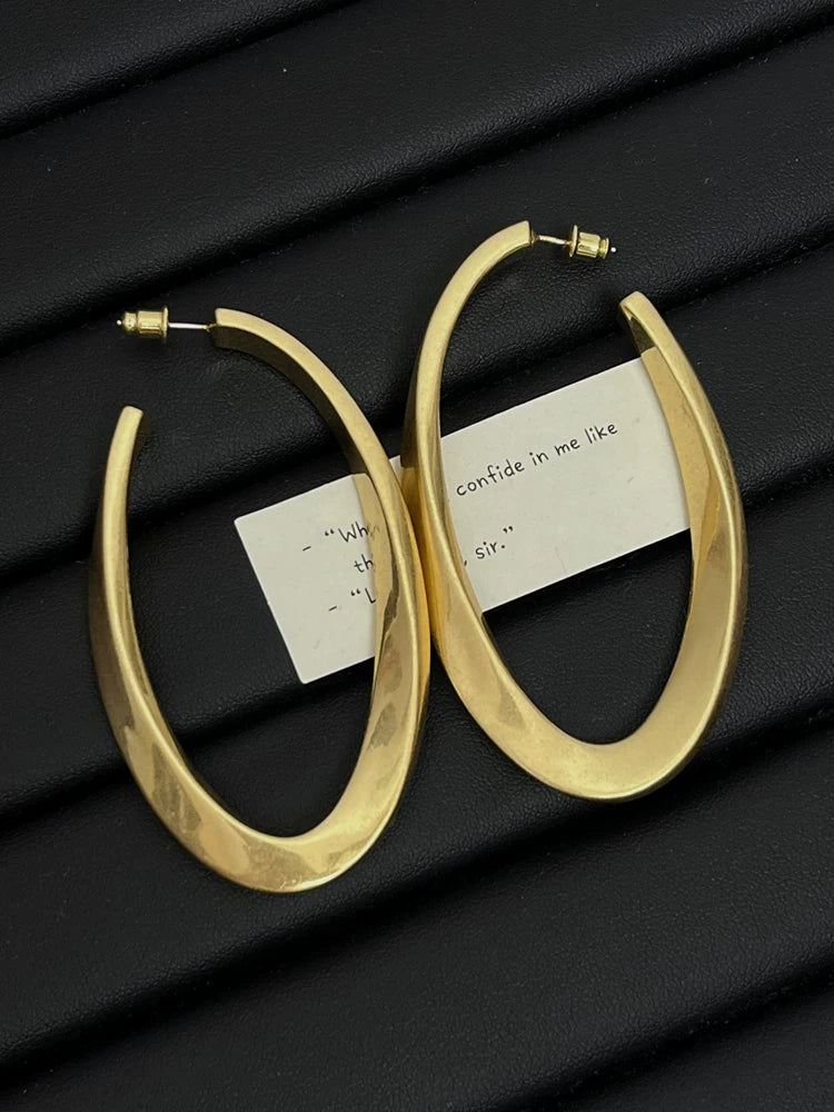 Geometric Oval Statement Earrings - Modomu