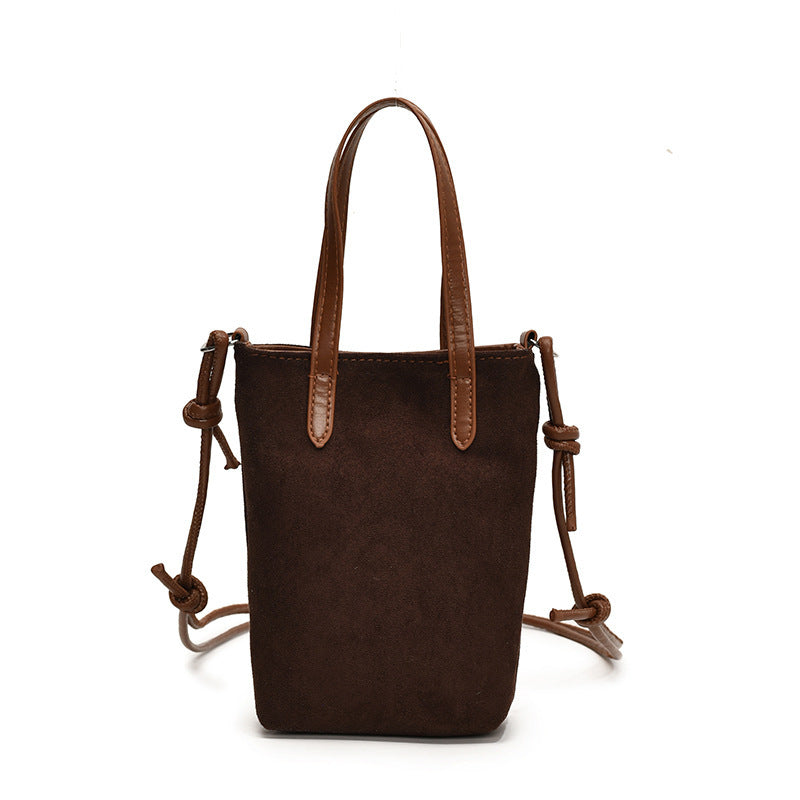 Faux Suede Crossbody Bag