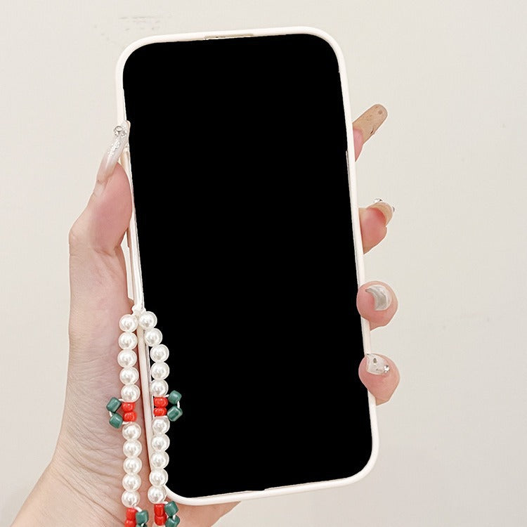 Embroidered Cherry Heart iPhone Case