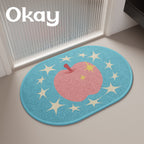Starry Apple Oval Bath Mat