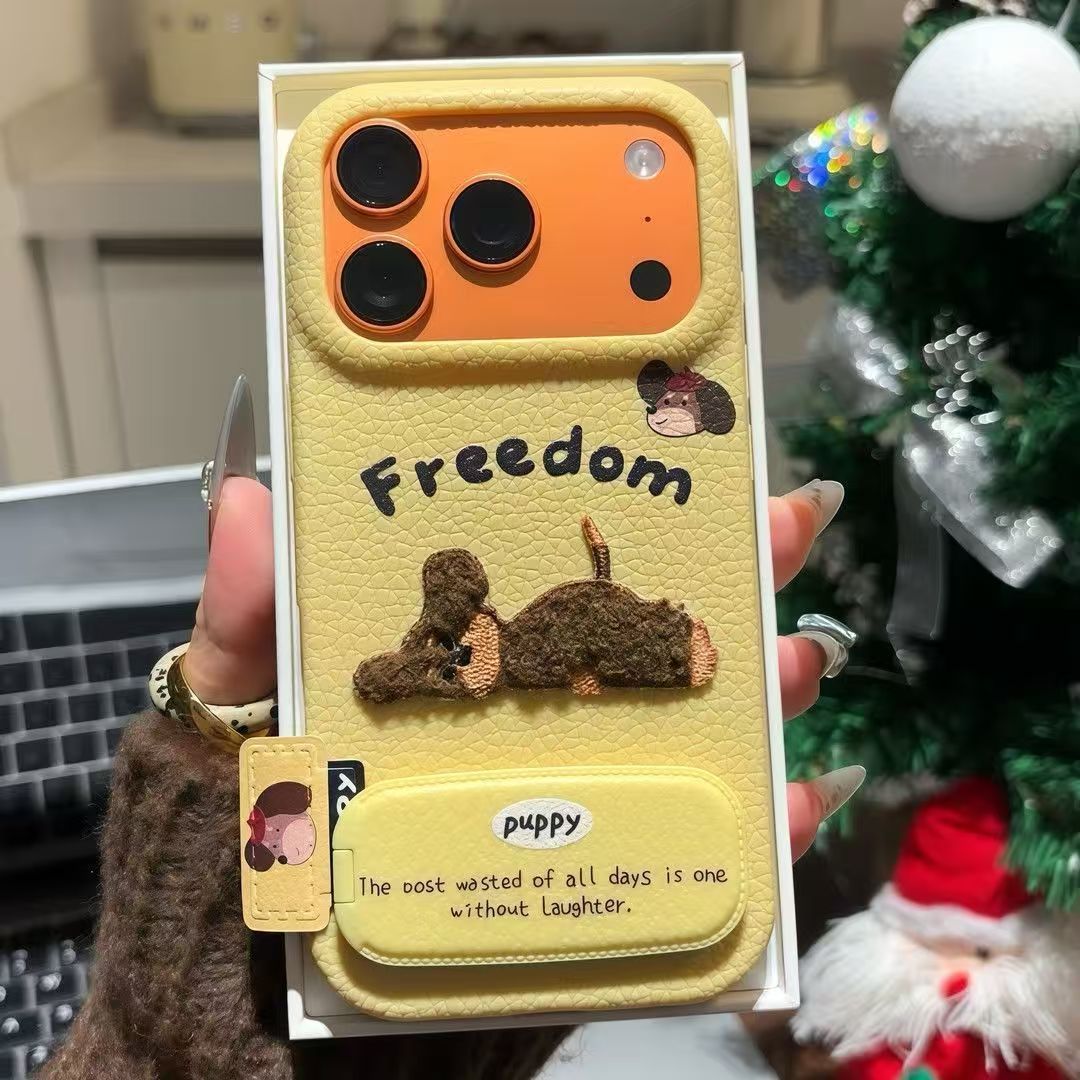 Xiaomi Embroidery Puppy Stand Phone Case - Modomu