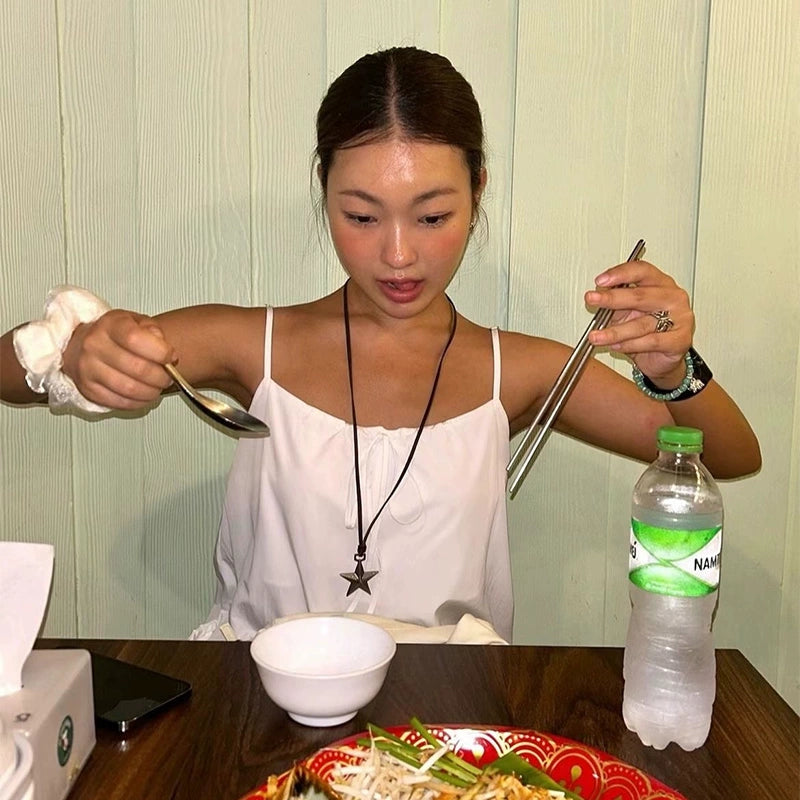 Punk Pentagram Cowhide Necklace