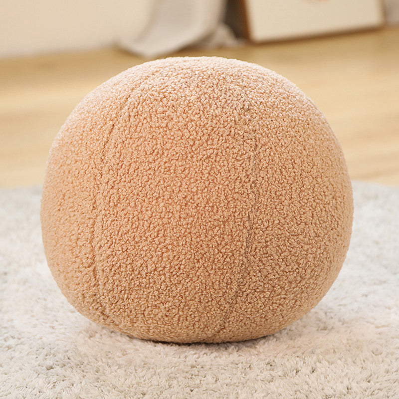 Milk Coffee Ball Cashmere Fleece Pillow