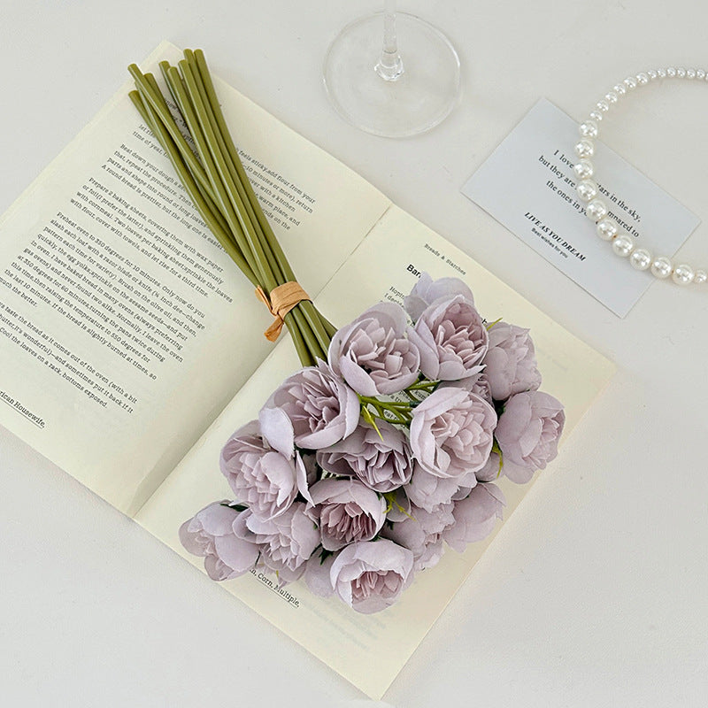 Artificial Tea Rose Peony Bouquet - Modomu