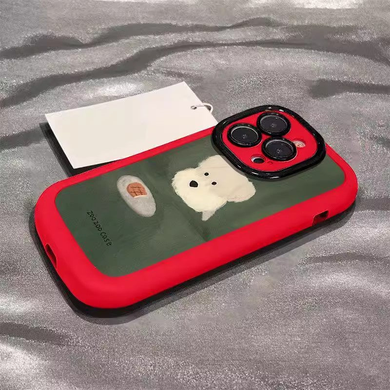 Painted Puppy Bumper Phone Case – Red & Pink Tones