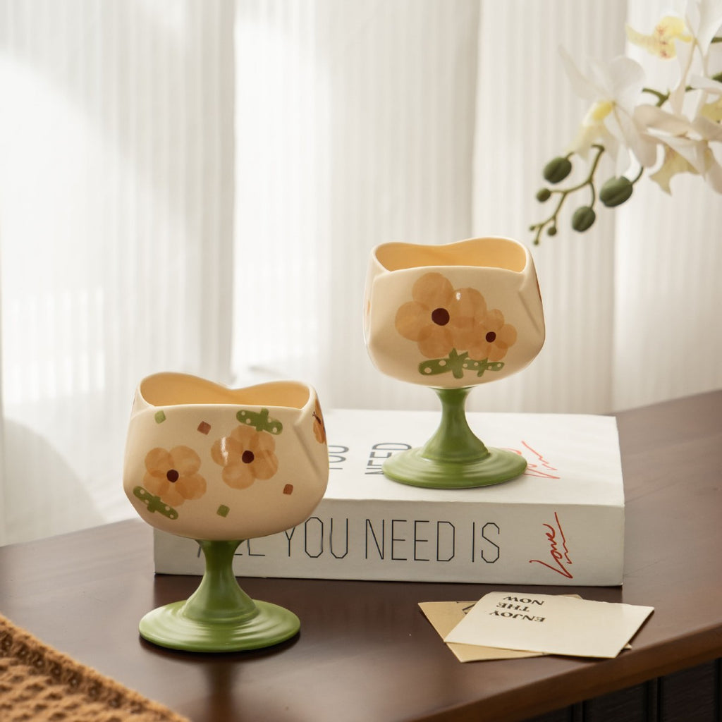 Pastoral Ceramic Lidded Mug