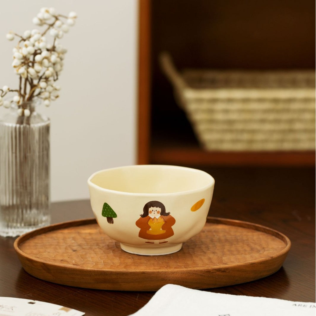 Cartoon Ceramic Bowl With Lid - Modomu