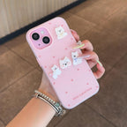 Puppy Row Heart Case – Hot Pink & Cream