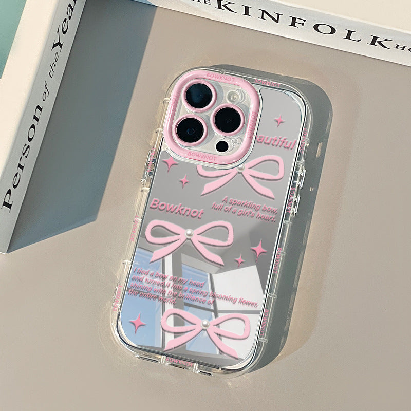 Pink Ribbon Bow Mirror Case