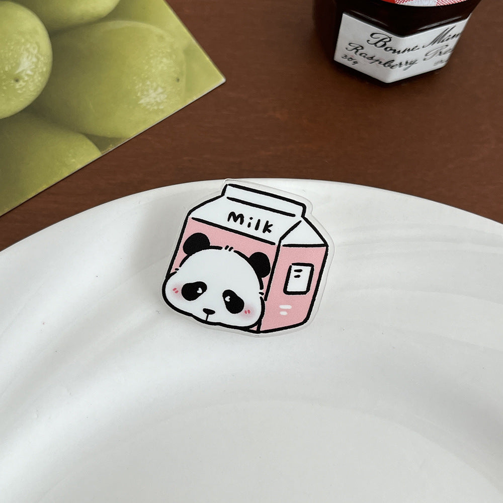 Cute Panda Acrylic Brooch Pin - Modomu