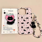 Strawberry Black Cat iPhone Case