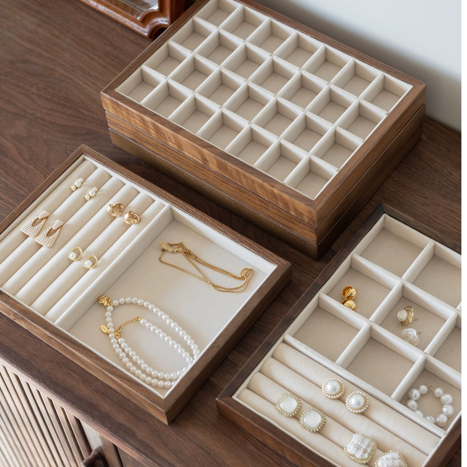 Wooden Jewelry Tray Organizer
