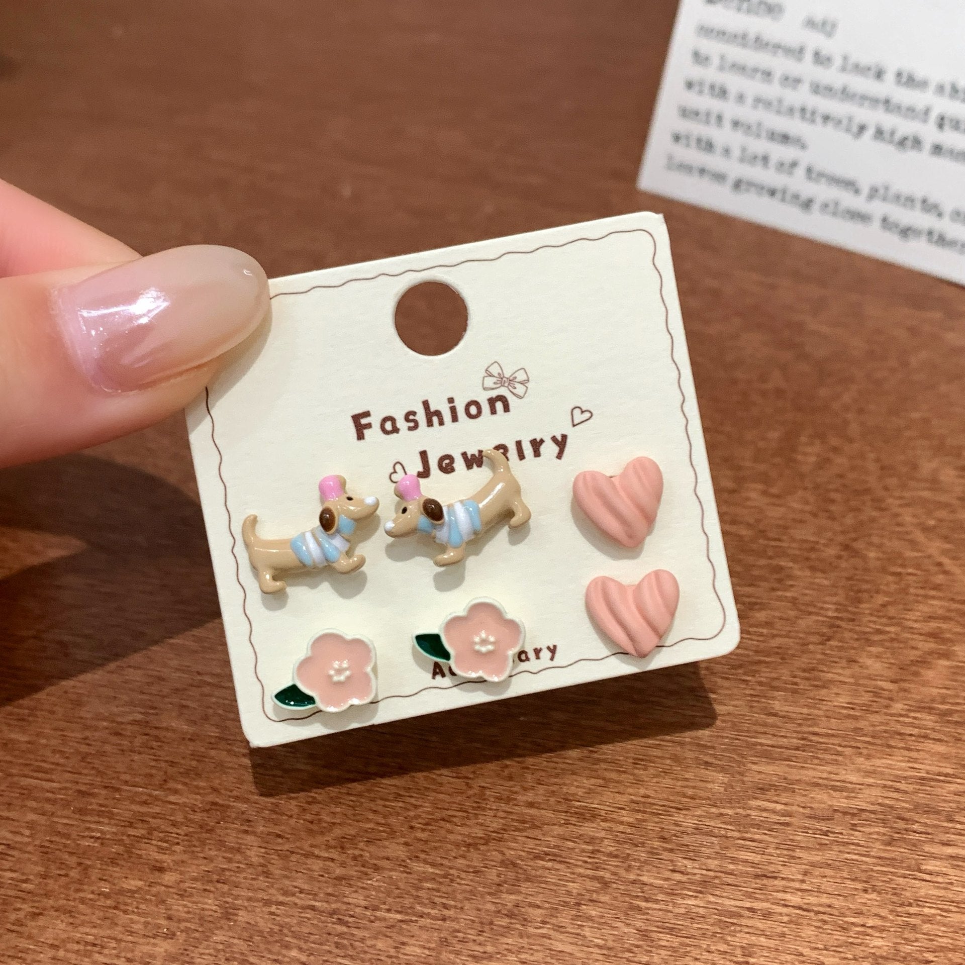 Sweet Puppy Stud Earrings Set