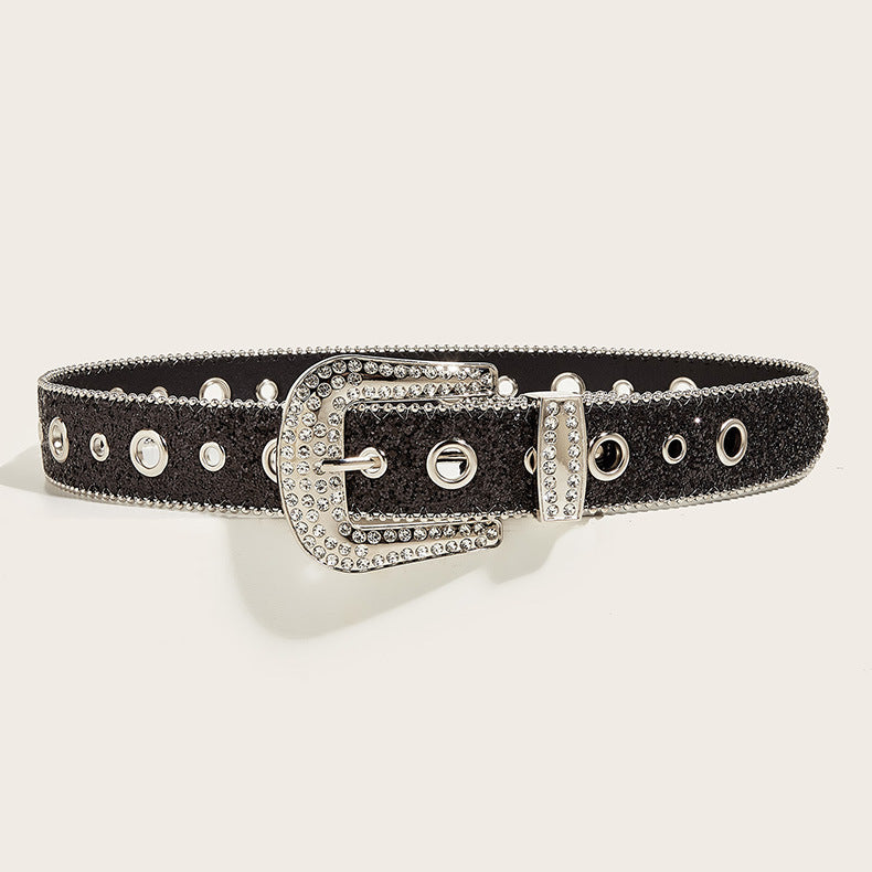 Rhinestone Wide Fashion Belt - Modomu