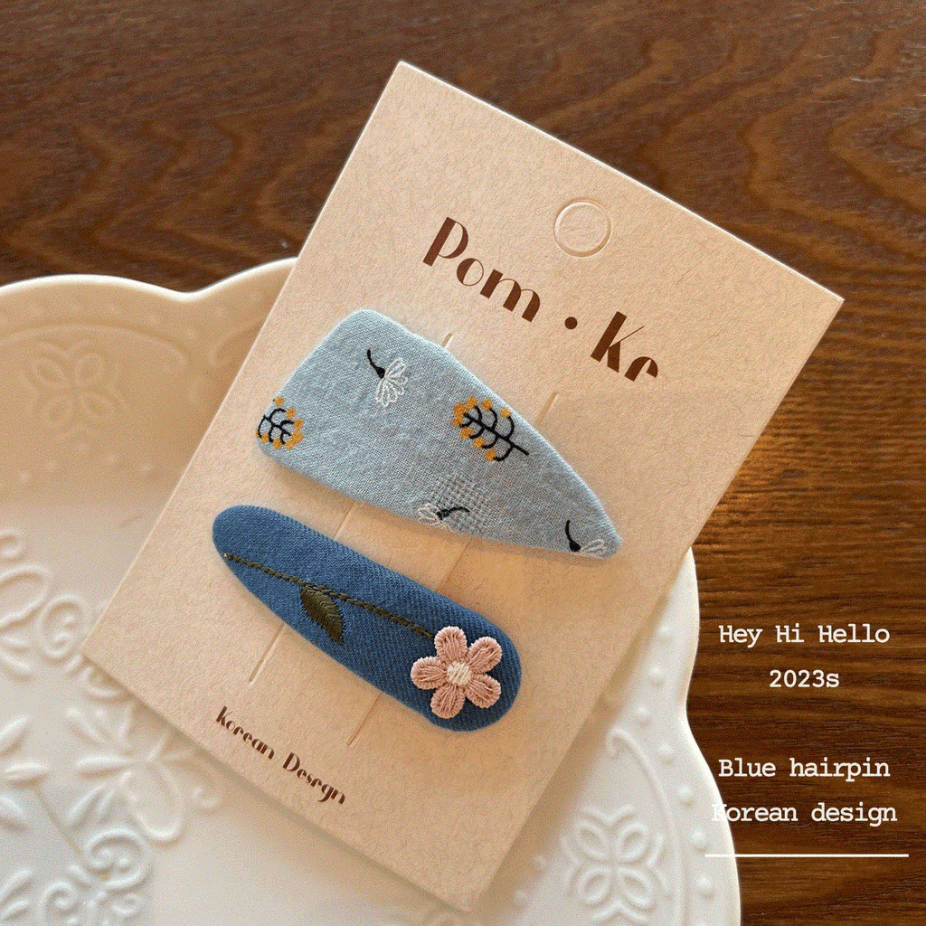 Floral Denim Hair Clip