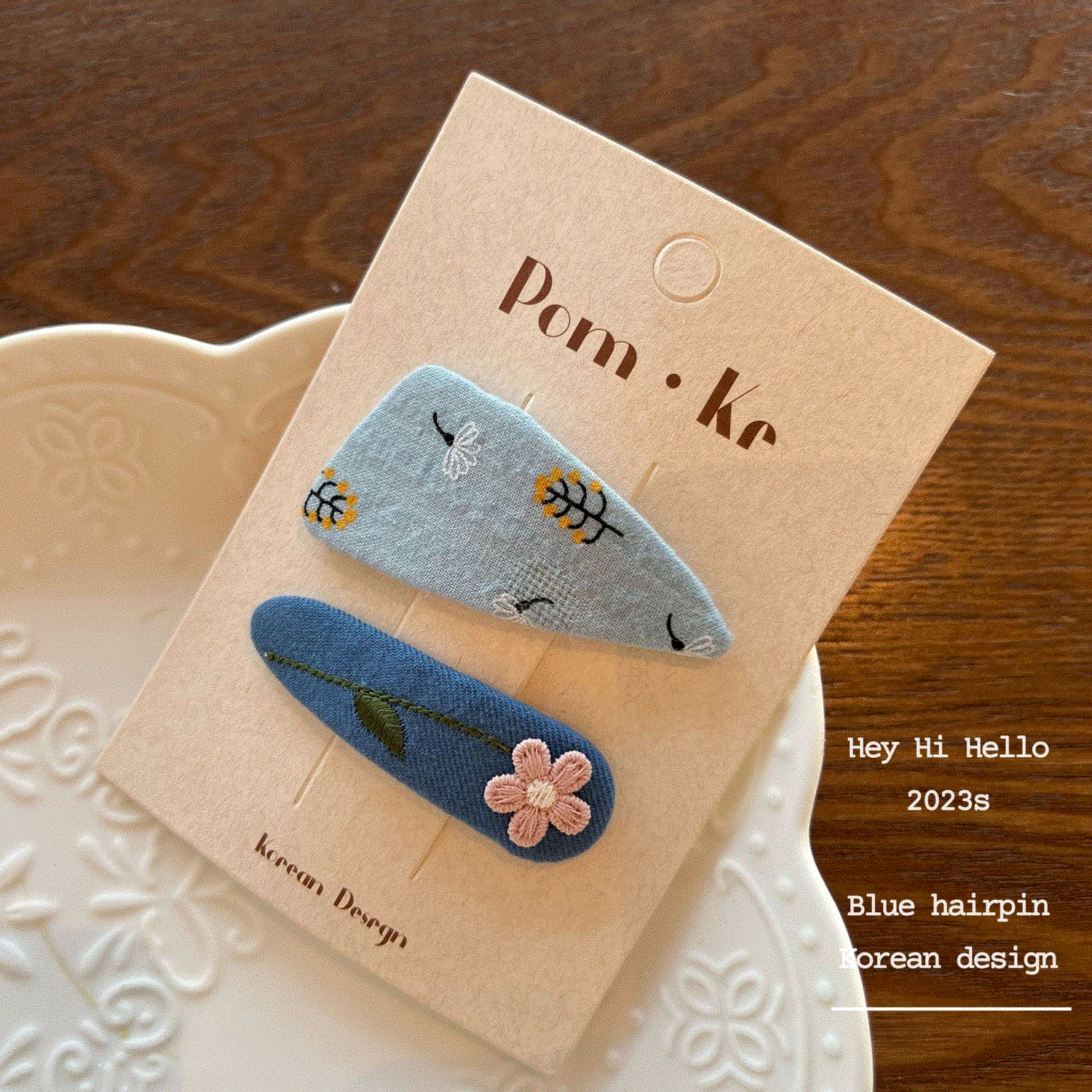 Floral Denim Hair Clip