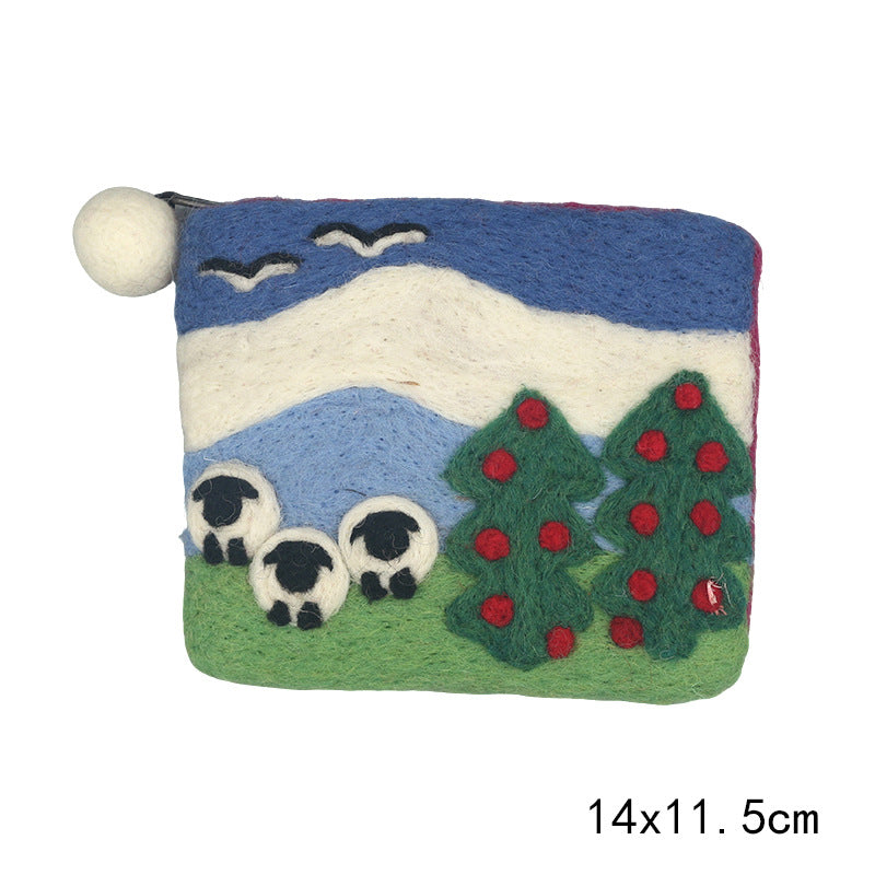 Handmade Felted Sheep Pouch