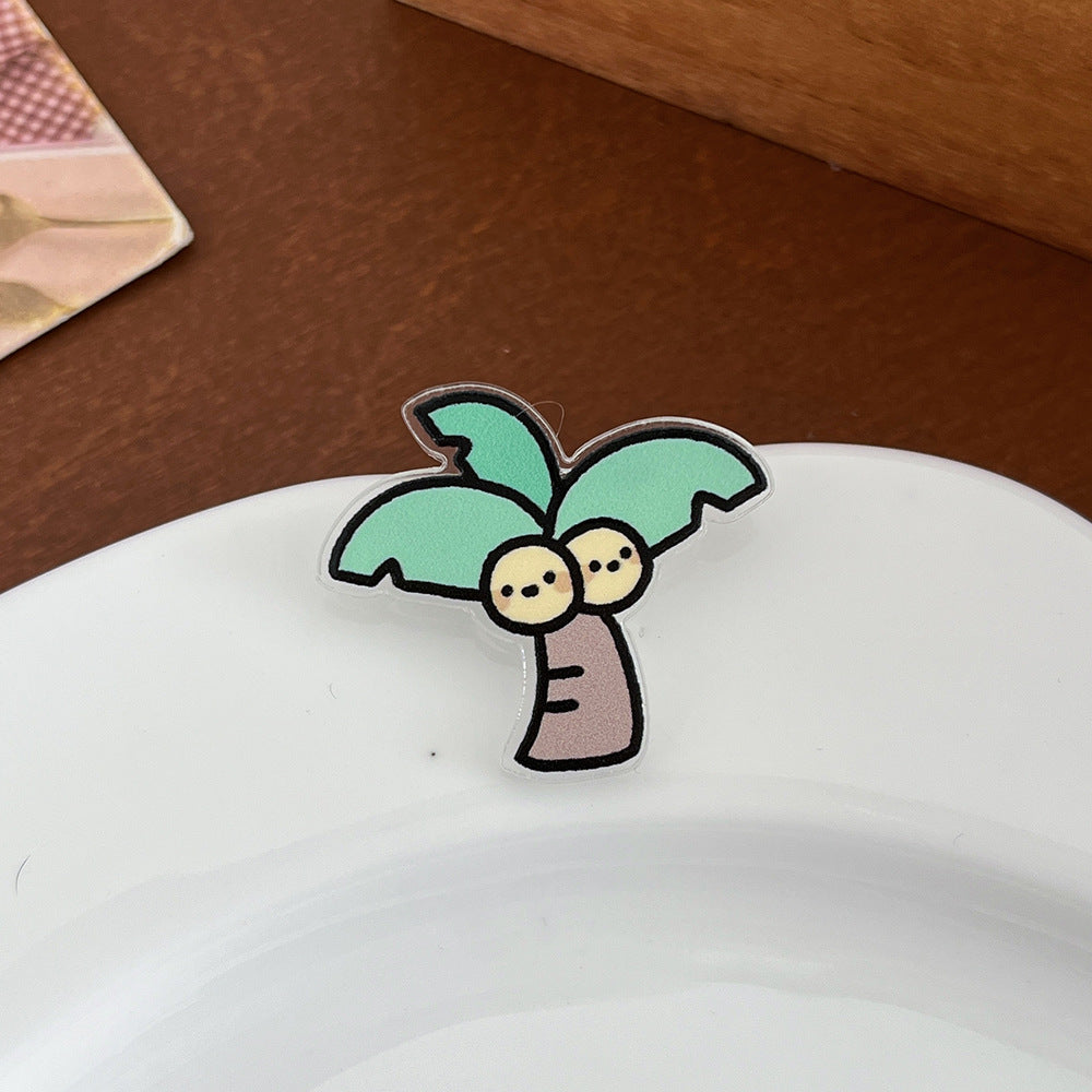 Cartoon Flower Plant Brooch Pin