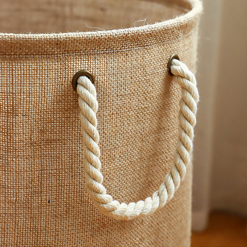 Jute Cotton Laundry Storage Basket - Modomu