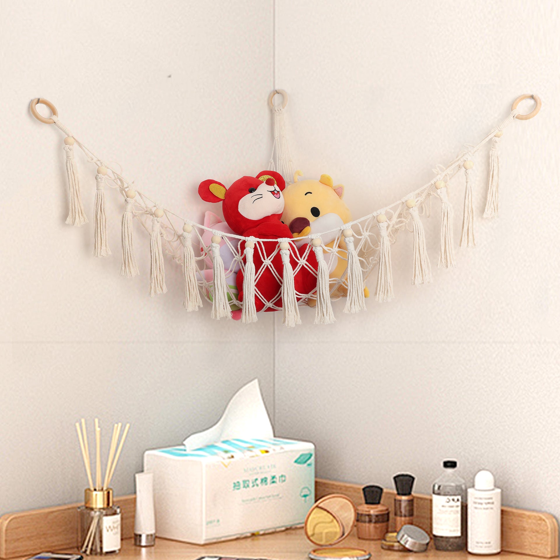 Triangular Toy Storage Net Organizer