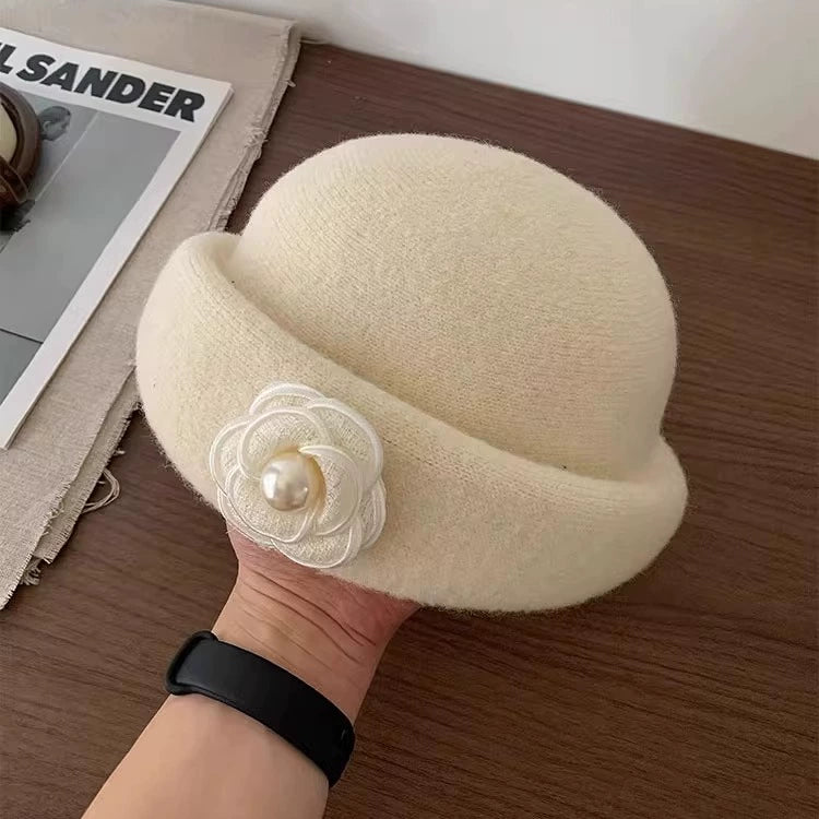 Pearl Flower Wide Brim Hat - Modomu