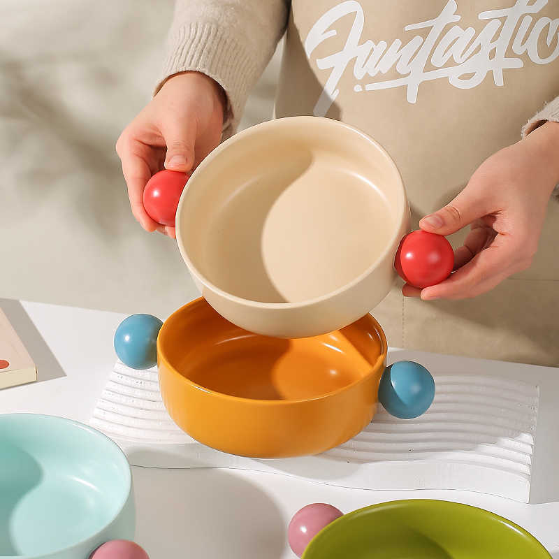 Contrast Handle Ceramic Salad Bowl - Modomu