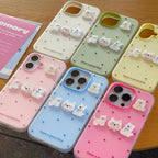 Puppy Row Heart Case – Hot Pink & Cream