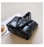 Metallic Puffer Tote Bag