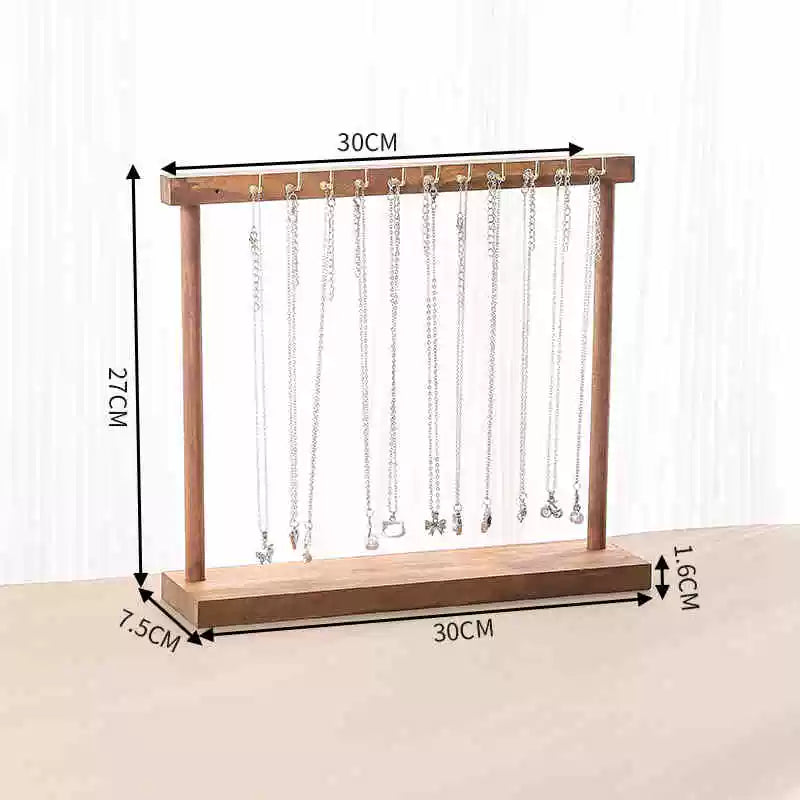 Walnut Jewelry Display Stand Organizer