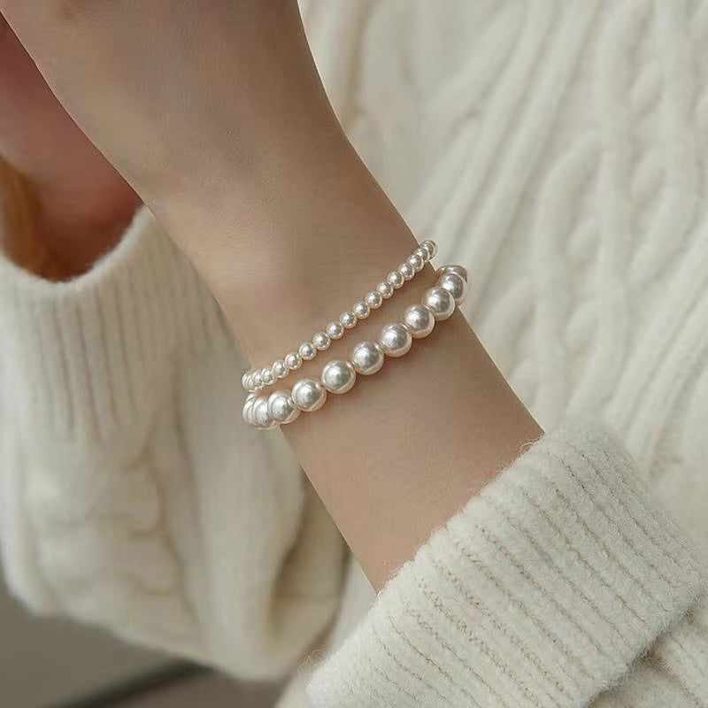 Stacked Pearl Beaded Bracelet - Modomu