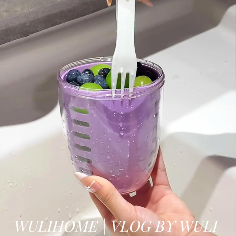 Fruit Cup with Built-In Fork - Modomu