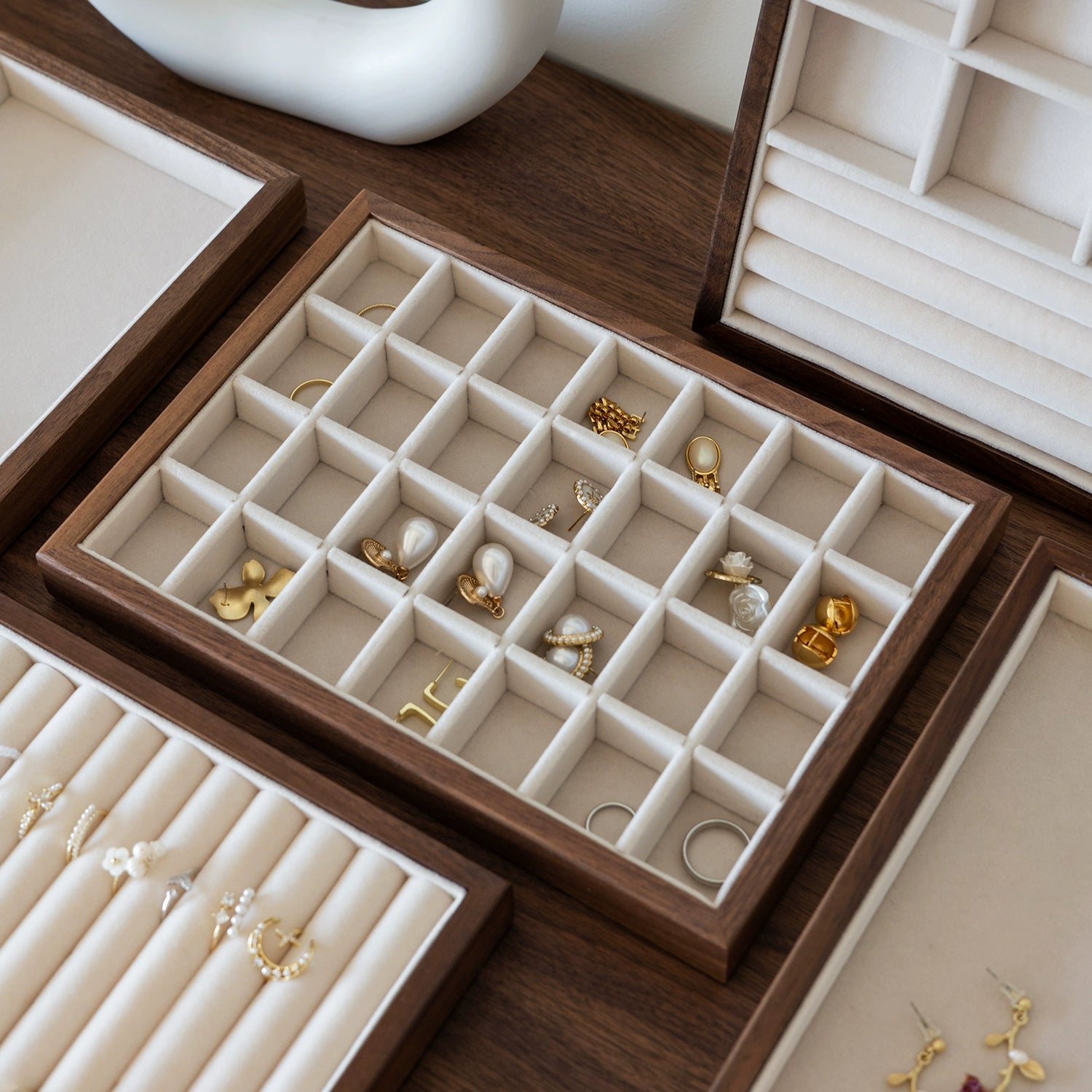 Wooden Jewelry Tray Organizer