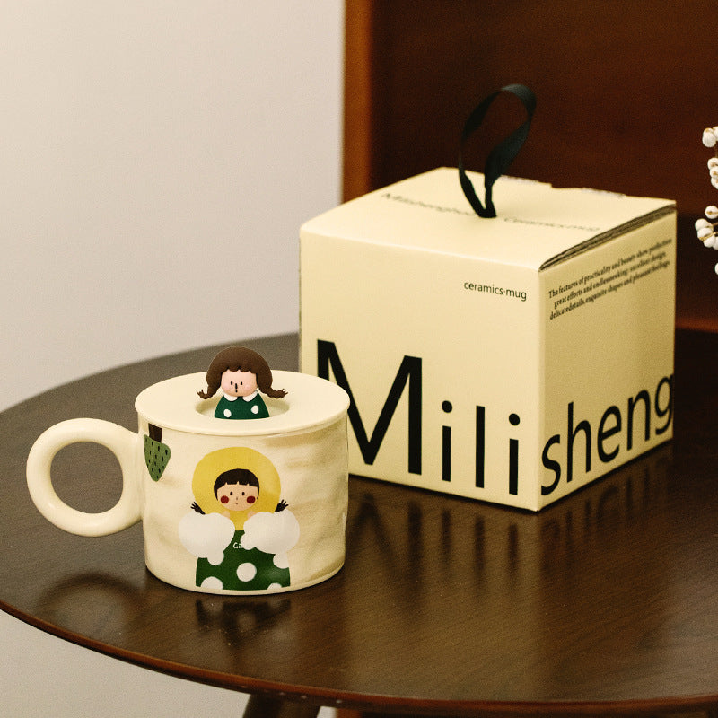 Ceramic Couple Mug With Lid - Modomu
