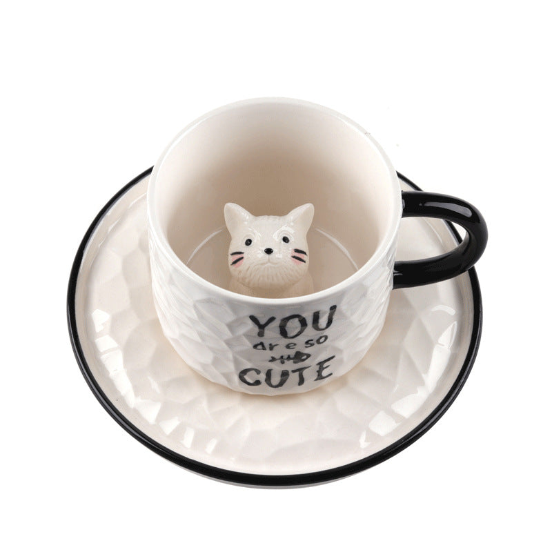 3D Cat Ceramic Coffee Cup - Modomu