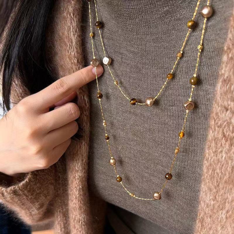 Double Layer Tiger Eye Necklace