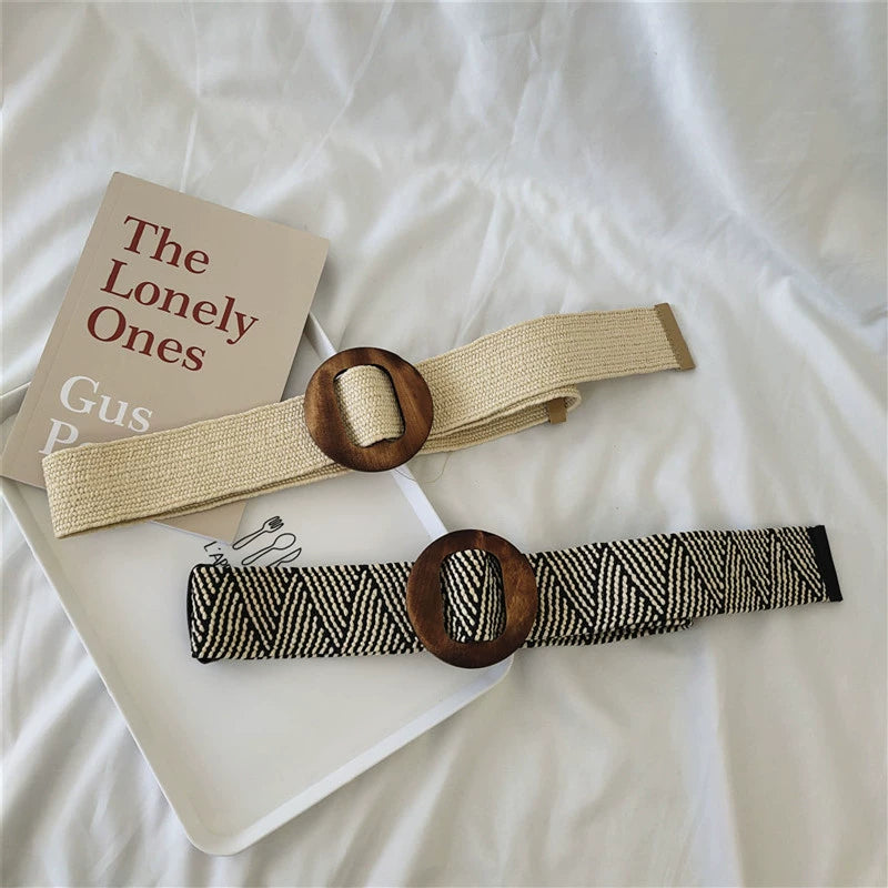 Elastic Round Buckle Waist Belt - Modomu