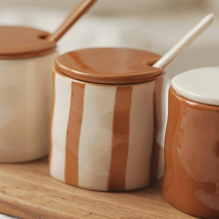 Striped Ceramic Seasoning Jar Set - Modomu