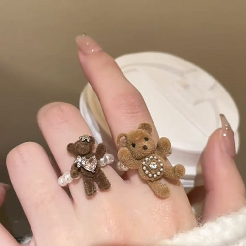 Flocking Bear Pearl Ring - Modomu