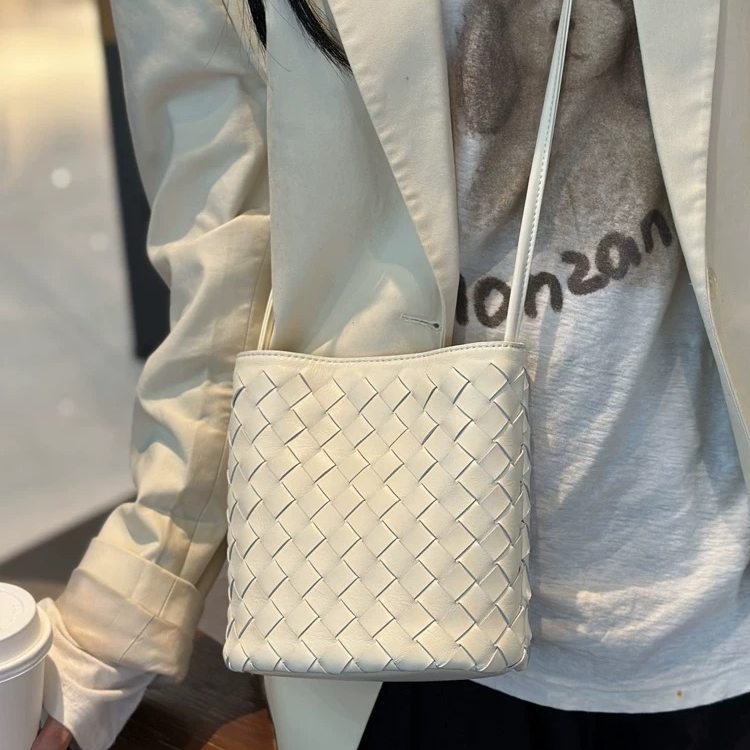 Woven Bucket Crossbody