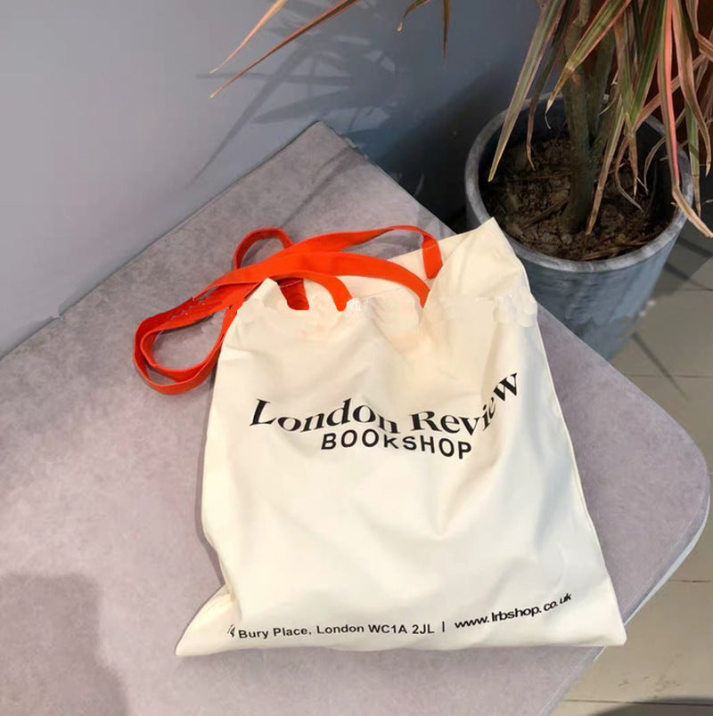 Contrast Handle Cotton Tote